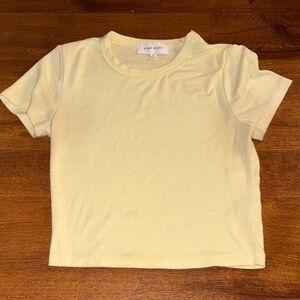 Pink Rose Light Yellow Crop Top